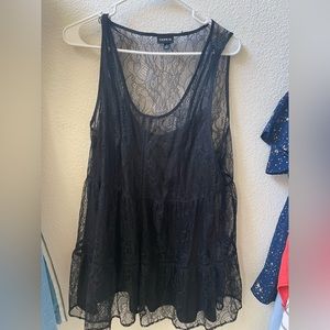 Torrid- Babydoll lace tiered tunic tank